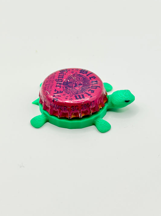 Blenheim Ginger Ale Soda (Pink)- Bottle Cap Magnet Turtle