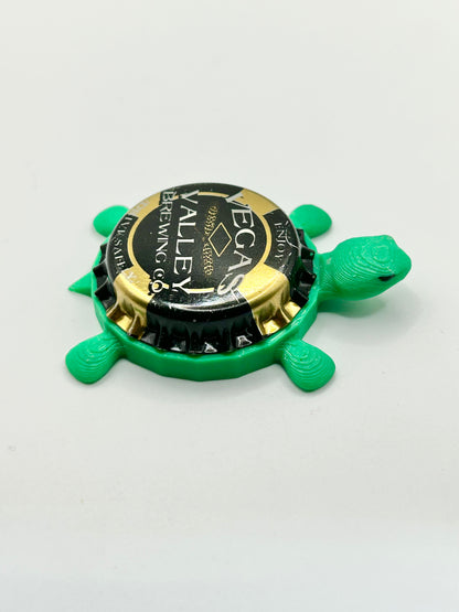 Vegas Valley Brewing - Bottle Cap Magnet Turtle Shell Shocked Art