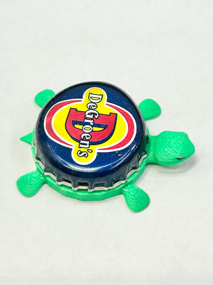 DeGroen’s Beer - Bottle Cap Magnet Turtle Shell Shocked Art