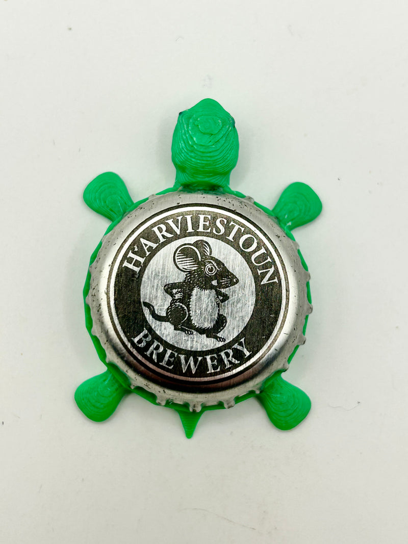 Harviestoun Brewery (Scotland) - Bottle Cap Magnet Turtle Shell Shocked Art