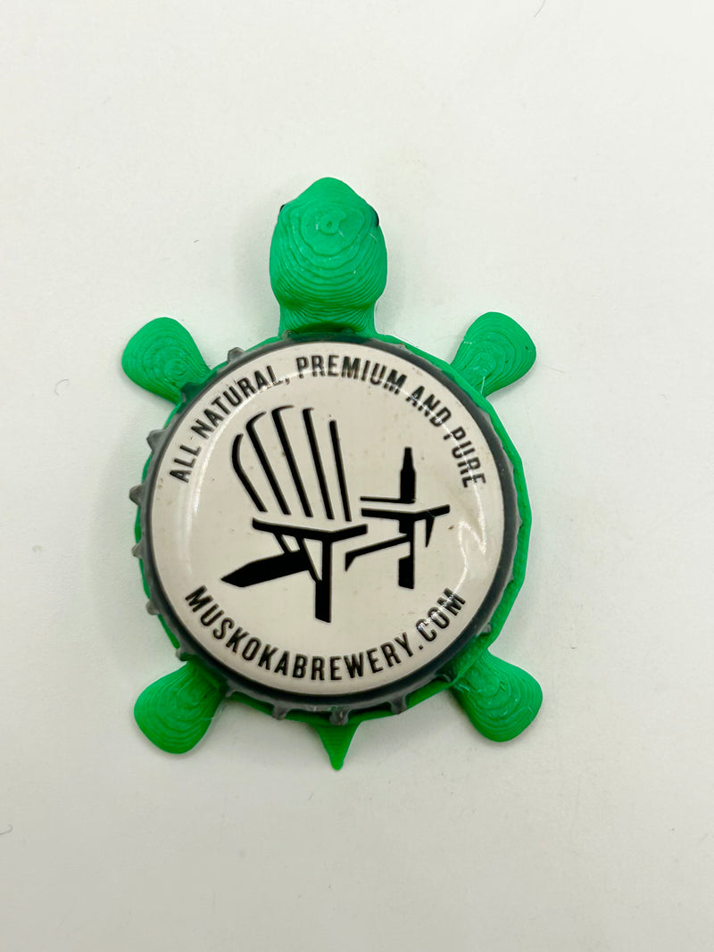 Muskoka Brewing (Gray) - Bottle Cap Magnet Turtle Shell Shocked Art