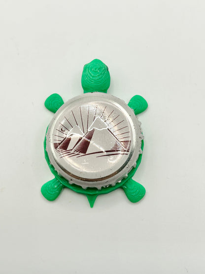 Pyramid Brewing (White, Snow Capped) - Bottle Cap Magnet Turtle Shell Shocked Art