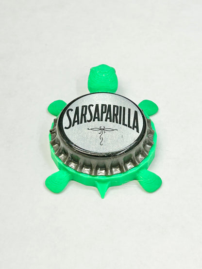 Sarsaparilla (Vintage) - Bottle Cap Magnet Turtle Shell Shocked Art