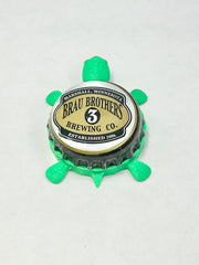 Brau Brothers Brewing - Bottle Cap Magnet Turtle Shell Shocked Art