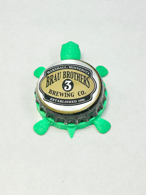 Brau Brothers Brewing - Bottle Cap Magnet Turtle Shell Shocked Art