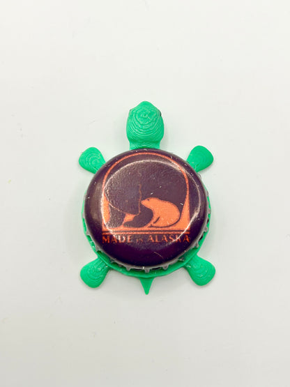 Alaskan Brewing (Plum) - Bottle Cap Magnet Turtle Shell Shocked Art