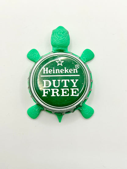 Heineken Duty Free - Bottle Cap Magnet Turtle Shell Shocked Art
