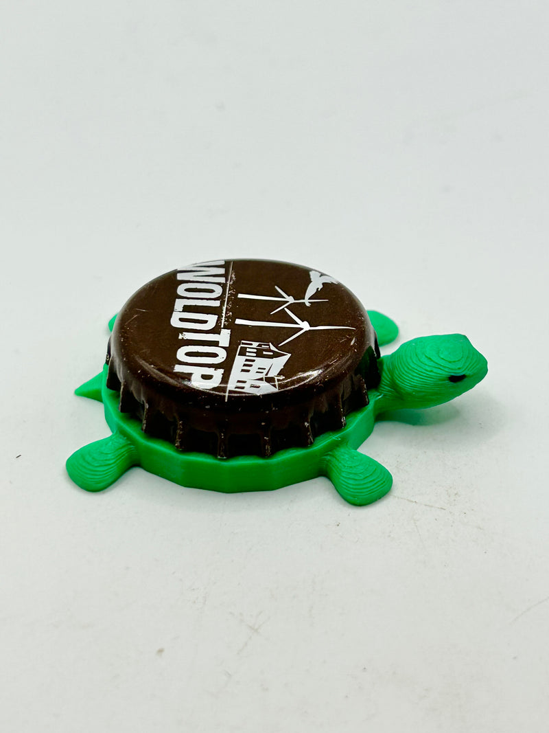 Wold Top Brewing - Bottle Cap Magnet Turtle Shell Shocked Art