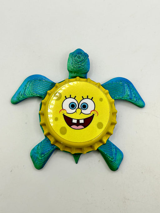 SpongeBob - Sea Turtle Bottle Cap Magnet Shell Shocked Art