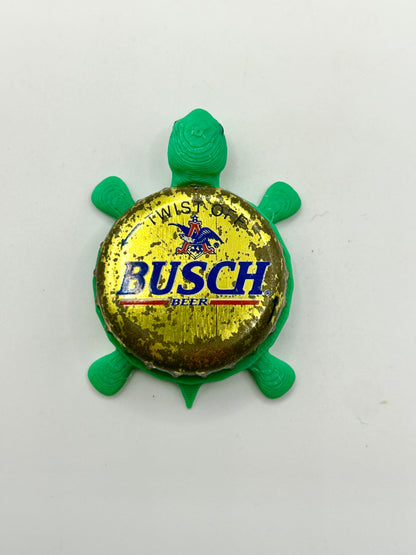 Busch (Vintage) - Bottle Cap Magnet Turtle Shell Shocked Art