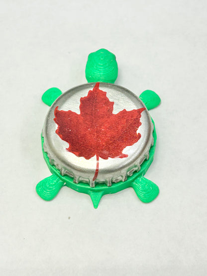 Molson (Red Leaf) - Bottle Cap Magnet Turtle Shell Shocked Art