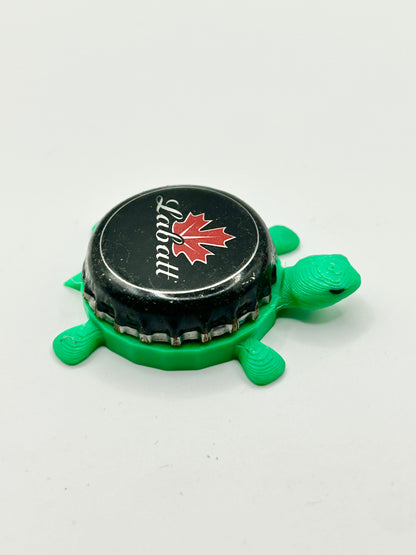 Labatt Blue (Black) - Bottle Cap Magnet Turtle Shell Shocked Art