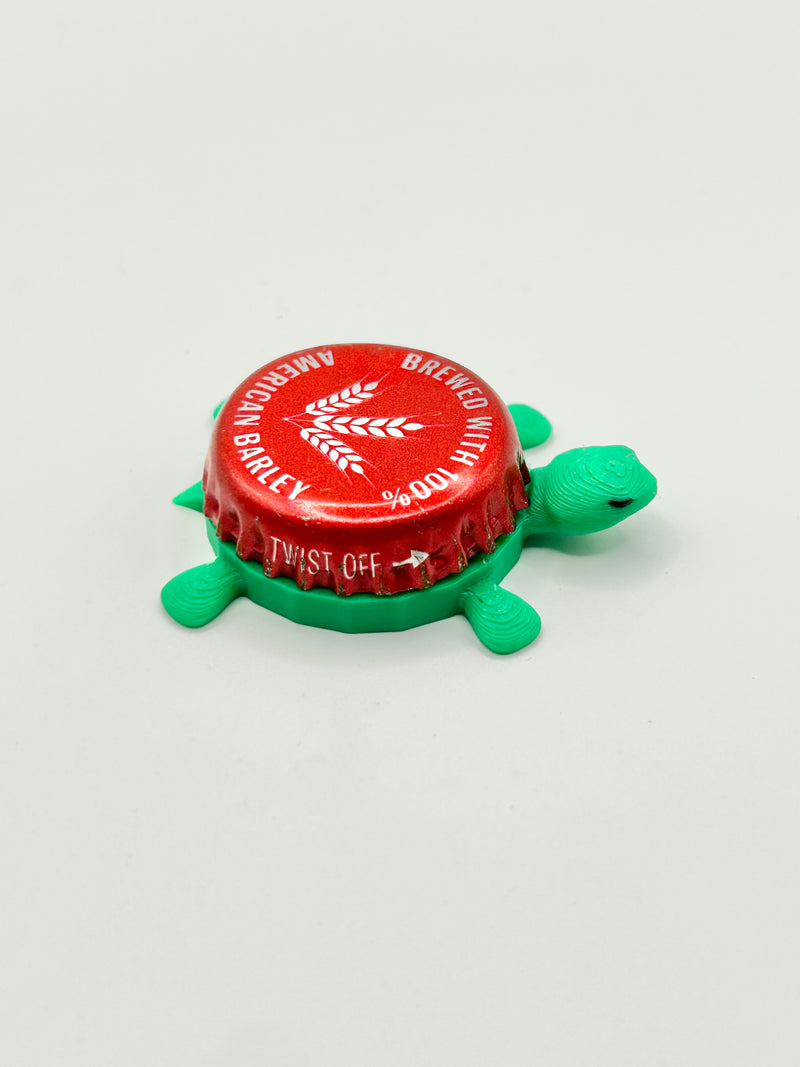 Budweiser (American Barley) - Bottle Cap Magnet Turtle Shell Shocked Art