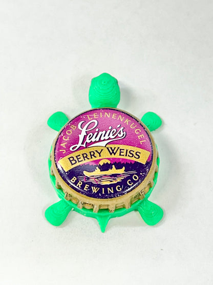 Leinenkugel's Berry Weiss - Bottle Cap Magnet Turtle Shell Shocked Art