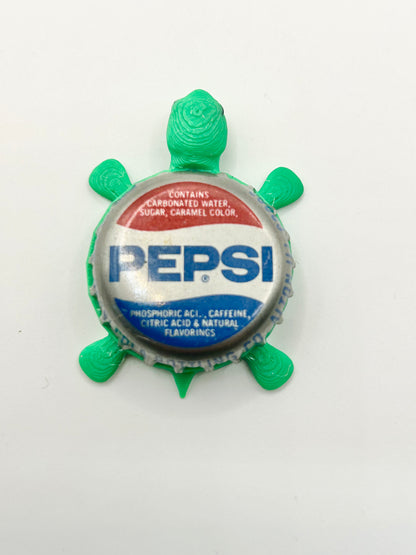 Pepsi (1970s Version) - Bottle Cap Magnet Turtle Shell Shocked Art