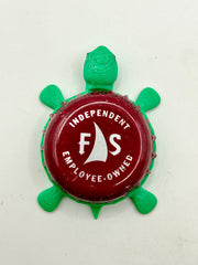 Full Sail Brewing (Dark Red) - Bottle Cap Magnet Turtle Shell Shocked Art