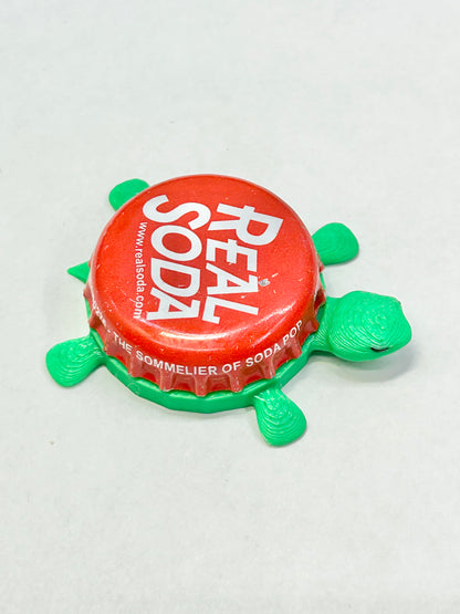 Real Soda - Bottle Cap Magnet Turtle Shell Shocked Art