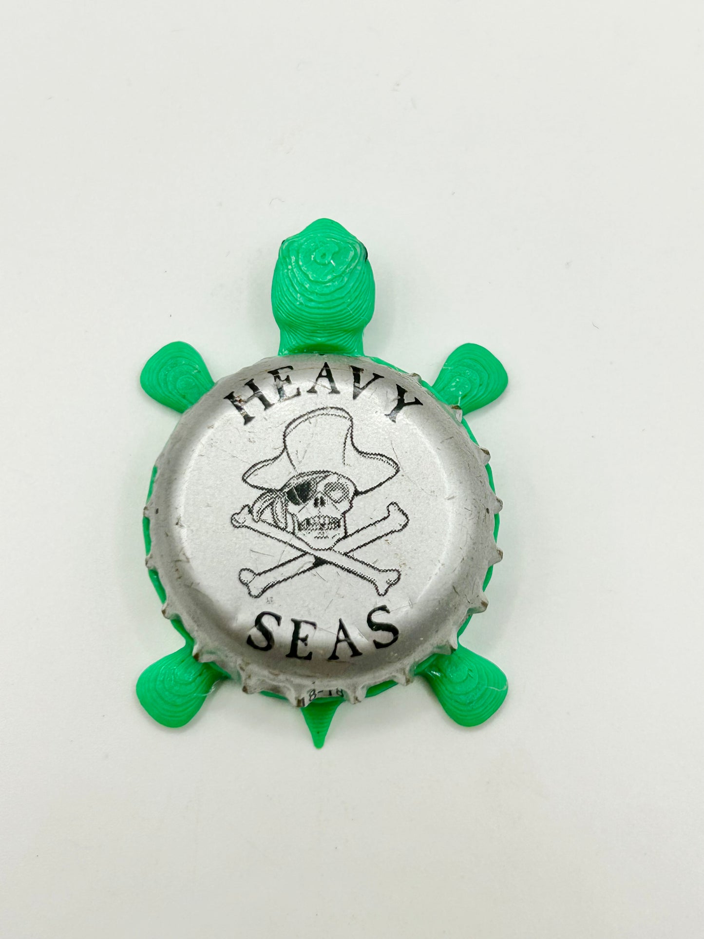 Heavy Seas (Silver) - Bottle Cap Magnet Turtle