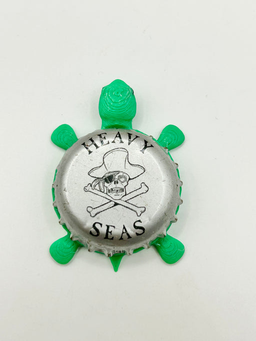 Heavy Seas (Silver) - Bottle Cap Magnet Turtle Shell Shocked Art
