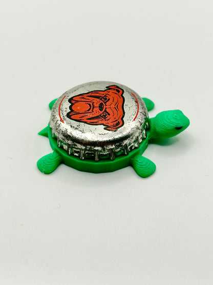 Red Dog Beer - Bottle Cap Magnet Turtle Shell Shocked Art