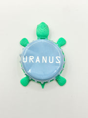 Bell's Uranus - Bottle Cap Magnet Turtle Shell Shocked Art