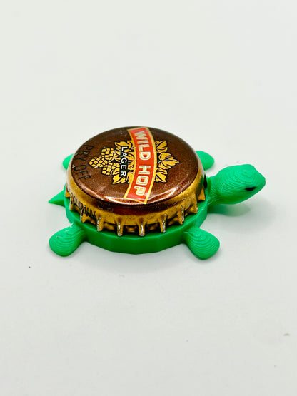 Wild Hop Lager - Bottle Cap Magnet Turtle Shell Shocked Art
