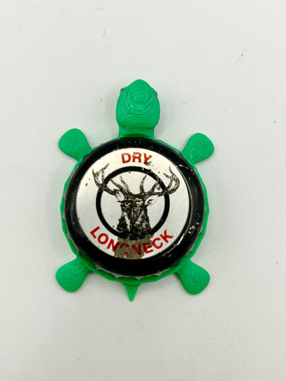 Dry Longneck - Bottle Cap Magnet Turtle Shell Shocked Art