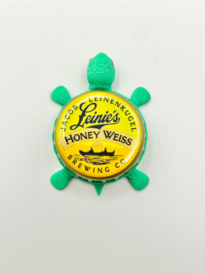 Leinenkugel's Honey Weiss - Bottle Cap Magnet Turtle Shell Shocked Art