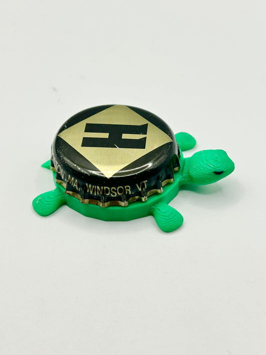 Harpoon Brewery (Black) - Bottle Cap Magnet Turtle