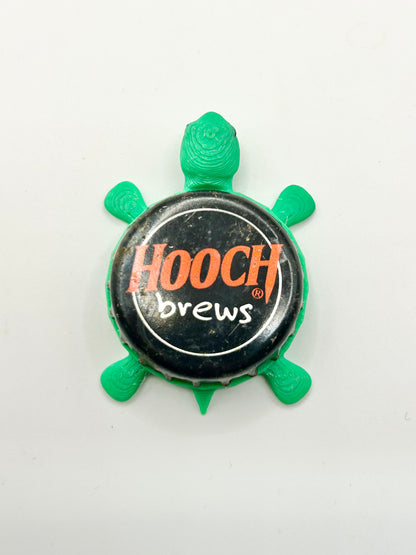 Hooch Brews - Bottle Cap Magnet Turtle Shell Shocked Art