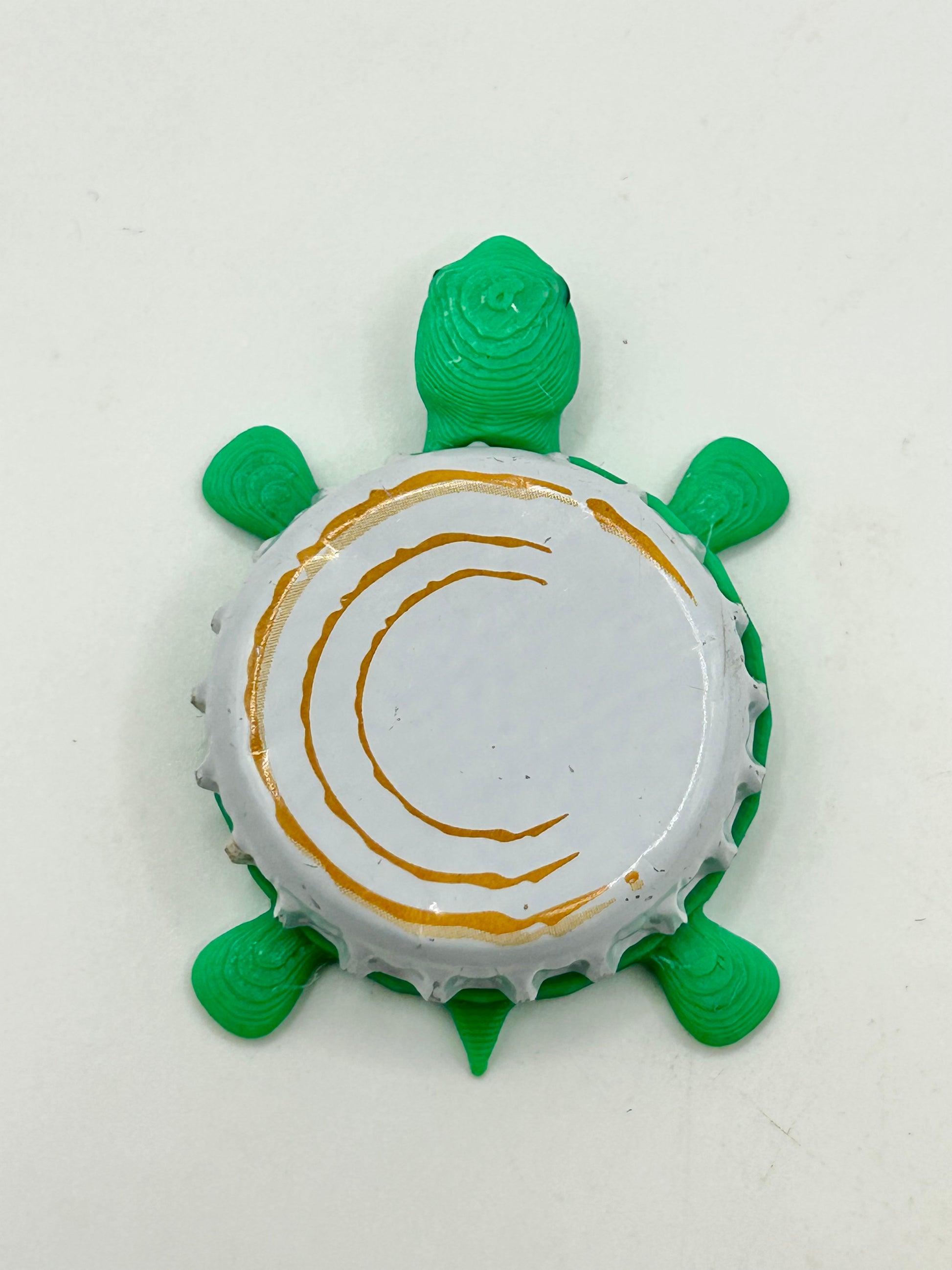 Triple C Brewing - Bottle Cap Magnet Turtle Shell Shocked Art