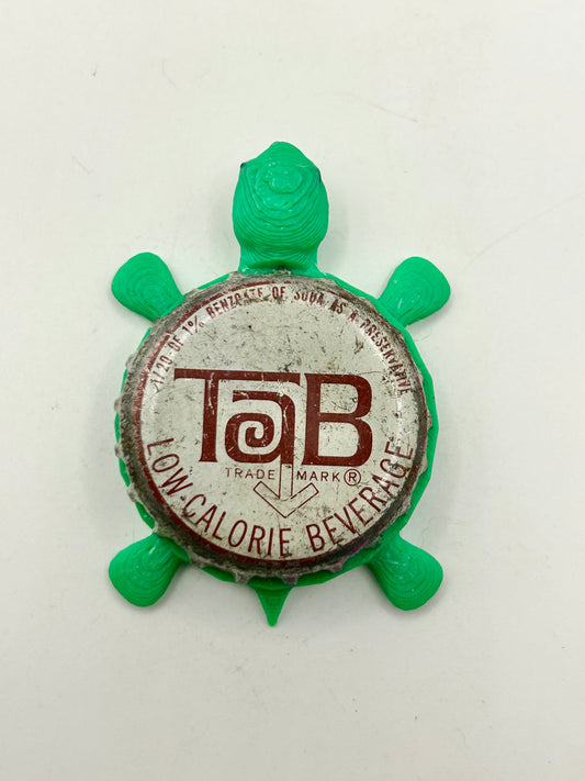 Tab Soda (Vintage) - Bottle Cap Magnet Turtle Shell Shocked Art