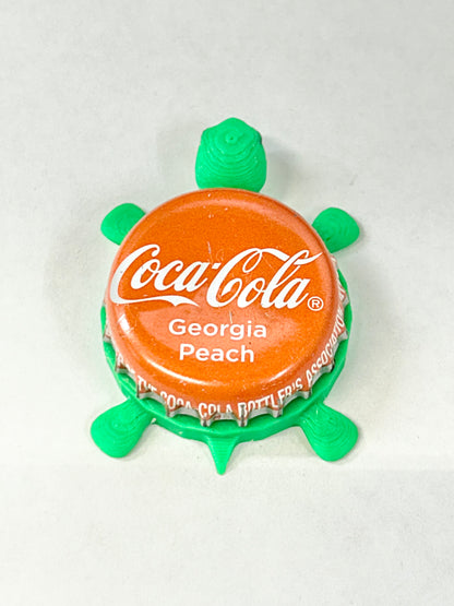 Coca Cola Georgia Peach - Bottle Cap Magnet Turtle Shell Shocked Art
