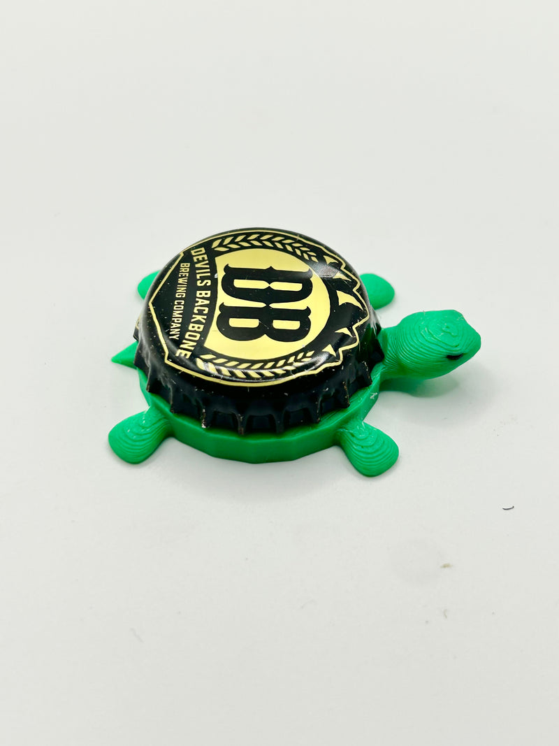 Devils Backbone Brewing (Black) - Bottle Cap Magnet Turtle Shell Shocked Art