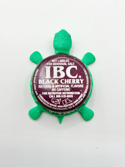 IBC Black Cherry Soda (Older Design) - Bottle Cap Magnet Turtle Shell Shocked Art
