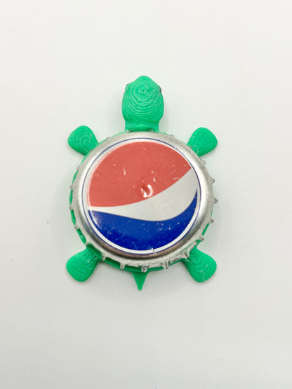 Pepsi Logo (Silver Border) - Bottle Cap Magnet Turtle Shell Shocked Art