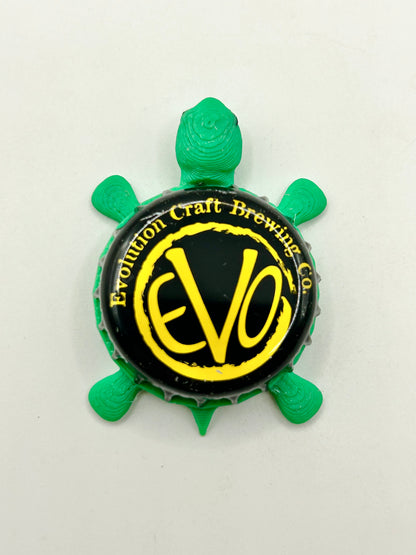 Evolution Craft Brewing - Bottle Cap Magnet Turtle Shell Shocked Art