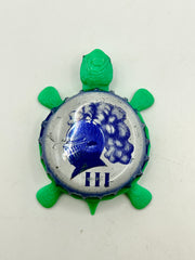 Lahden Sininen III (White) - Bottle Cap Magnet Turtle Shell Shocked Art