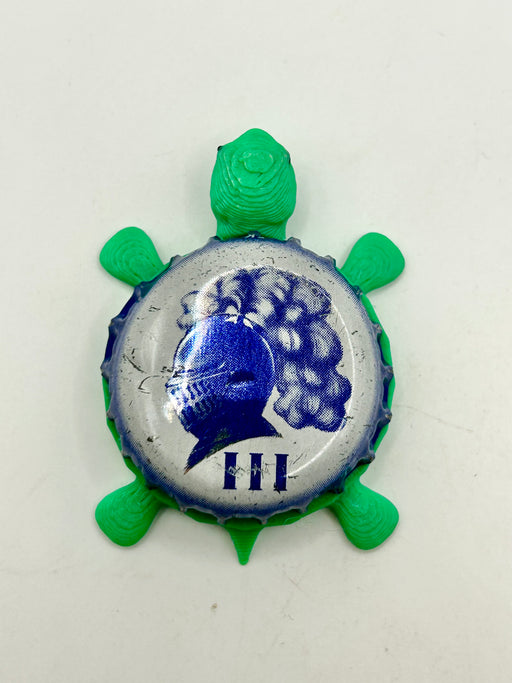 Lahden Sininen III (White) - Bottle Cap Magnet Turtle Shell Shocked Art