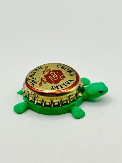 Crown Valley Brewing - Bottle Cap Magnet Turtle Shell Shocked Art