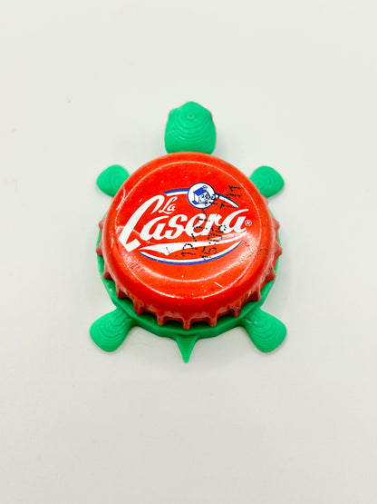 Casera Soda (Red) - Bottle Cap Magnet Turtle Shell Shocked Art
