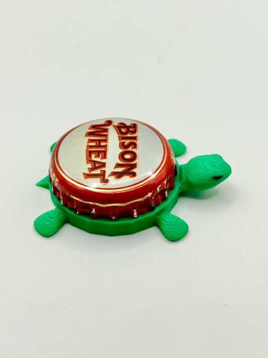 Bison Wheat - Bottle Cap Magnet Turtle