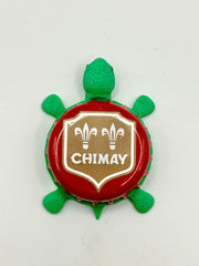 Chimay Brewery (Red) - Bottle Cap Magnet Turtle Shell Shocked Art