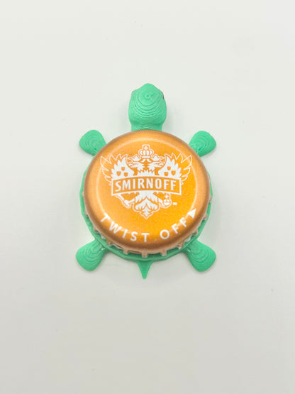 Smirnoff (Orange) - Bottle Cap Magnet Turtle Shell Shocked Art