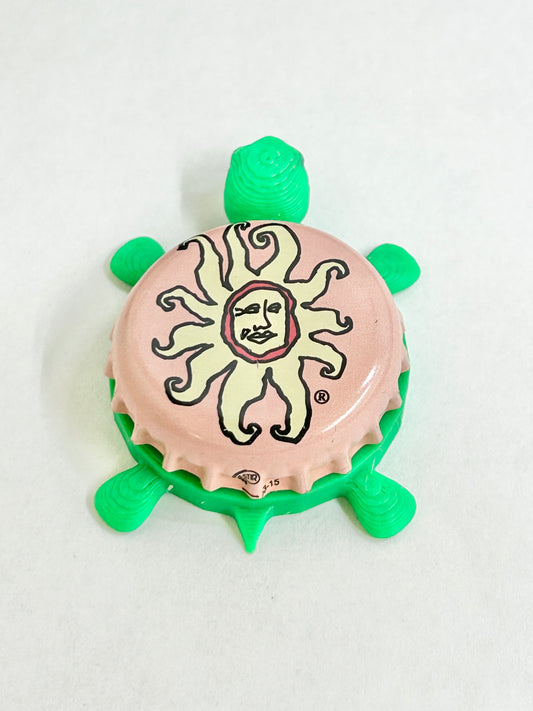 Bell's Oberon Ale (Light Pink Sun) - Bottle Cap Magnet Turtle
