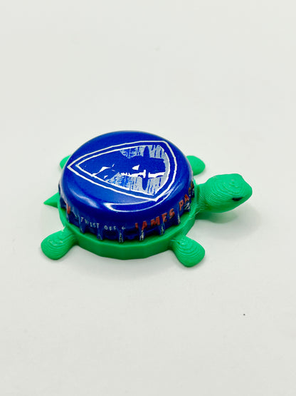 James Page Brewing - Bottle Cap Magnet Turtle Shell Shocked Art