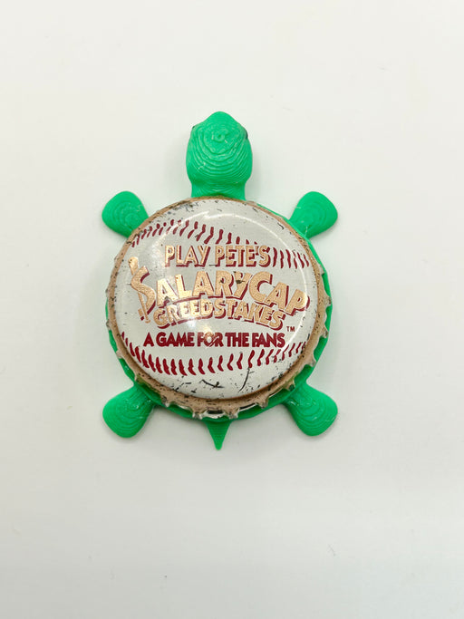 Play Pete's Salary Cap Greedstakes - Bottle Cap Magnet Turtle Shell Shocked Art