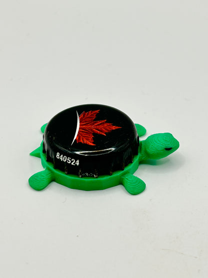 Molson Canadian Lager (Leaf, Black) - Bottle Cap Magnet Turtle Shell Shocked Art