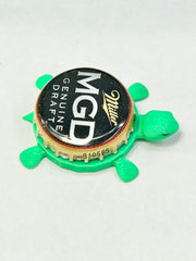 Miller Genuine Draft - Bottle Cap Magnet Turtle Shell Shocked Art