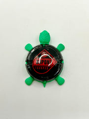 Dupont Tourpes (Cork Cage Cap) - Bottle Cap Magnet Turtle Shell Shocked Art